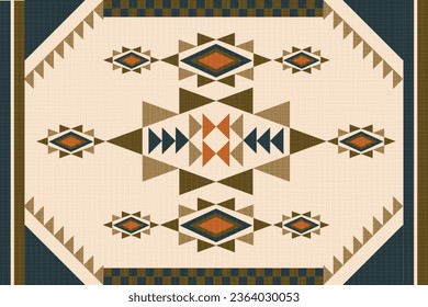 Seamless tribal vector pattern. with coarse yarn texture 