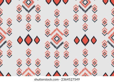 Seamless tribal vector pattern. with coarse yarn texture 