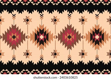 Seamless tribal vector pattern. with coarse yarn texture
