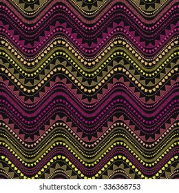 Seamless tribal zigzag pattern background. Aztec creative illustration.