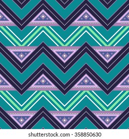 Seamless tribal zigzag pattern background. Aztec creative illustration.
