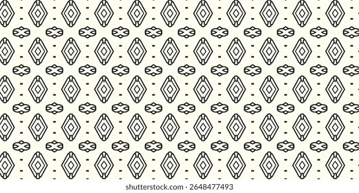 Seamless tribal-inspired geometric pattern with diamond shapes and minimalist dots on a cream background. Perfect for textile, wallpaper, or digital design. Geometric, Seamless, Tribal, Abstract, Patt