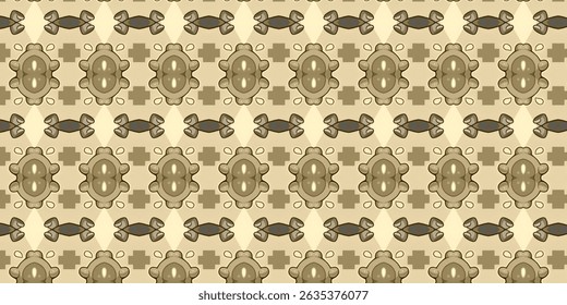 Seamless Tribal-Inspired Geometric Pattern with Earth Tones – Ethnic Decorative Background