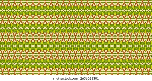 Seamless Tribal-Inspired Green Leaf Pattern – Organic Nature Background
