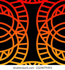 Seamless Tribe pattern with striped red and black diagonal lines, box and circle. The pattern look like asian pattern
