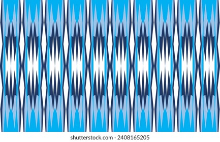 seamless triple blue tone and dark blue zigzag line on white pattern, vertical Zig zag chevron diamond blue on white tile repeat seamless pattern replete image design for fabric printing

