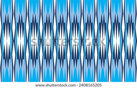 seamless triple blue tone and dark blue zigzag line on white pattern, vertical Zig zag chevron diamond blue on white tile repeat seamless pattern replete image design for fabric printing
