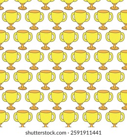 seamless trophies pattern design on white background