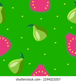 seamless tropic pattern fruits in a flat style