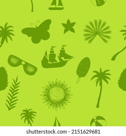 seamless tropical abstract green background