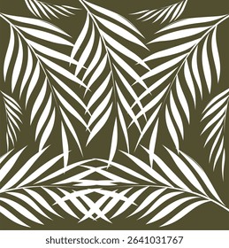 Seamless tropical abstract pattern. Grunge palm tree silhouettes on transparent texture background. Vector illustration.