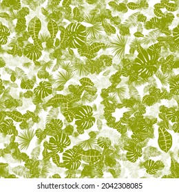 Seamless tropical exotic botanical pattern in a minimalist style. vector.