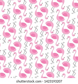 seamless tropical flamingo pattern vector illustration