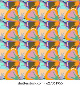 Seamless tropical flower, abstract pattern vector background.