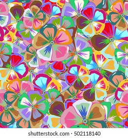 Seamless tropical flower, abstrat vector pattern background.