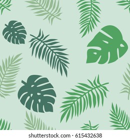 Seamless tropical flower vector pattern