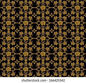 Seamless tropical flowers background vector illustration