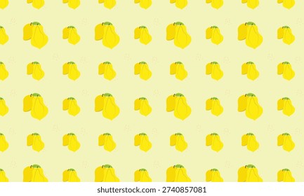 Seamless tropical fruit pattern featuring mango and papaya on a light yellow background. Bright summer design with fresh exotic fruits arranged in a repeating layout. Perfect for textile design, fabric print, wallpaper, packaging, wrapping paper, stationery, and surface pattern projects. Vibrant, modern, and colorful tropical illustration ideal for summer and food-themed designs.