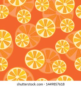 
seamless tropical fruit pattern with ripe orange citrus for textiles and print clothes