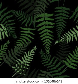 Seamless tropical green leaves pattern background vector illustration for design