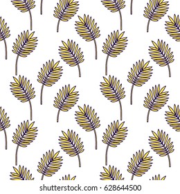 Seamless Tropical Jungle Palm Leaves Pattern.