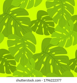 seamless tropical leaf pattern and background vector illustration
