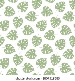 patrón de hoja tropical transparente e ilustración vectorial de fondo