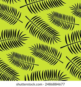 seamless tropical leaf pattern and background vector illustration