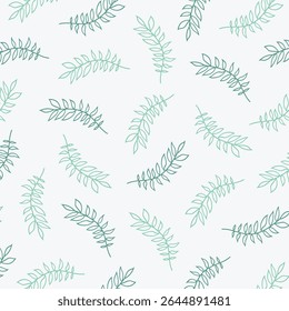 Seamless tropical leaf pattern background with hand-drawn green foliage. Ideal for fabric, wallpaper, eco packaging, botanical design, and nature-themed decoration. sstkBackgrounds