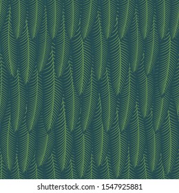 Seamless tropical leaf pattern in green tone.