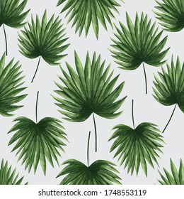 Seamless tropical leaf pattern. green, Vector.