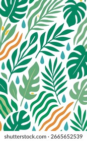 Seamless Tropical Leaf Pattern – Modern Minimal Botanical Design