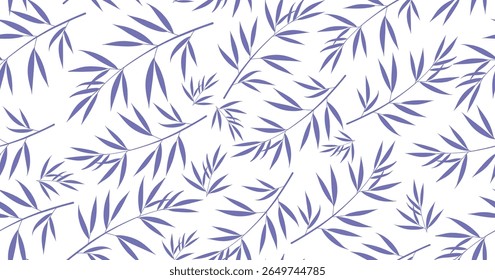 Seamless tropical leaf pattern with neon green foliage on violet background, perfect for fashion prints, digital art, nature themes, summer textiles, and vibrant decorative designs.