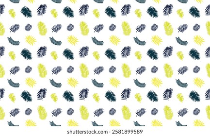 Seamless Tropical Leaf Pattern with Palm Fronds – Fresh Summer Vector Design