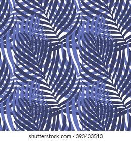 Seamless tropical leaf pattern. Vector illustration.