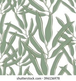 Seamless tropical leaf pattern. Vector illustration.