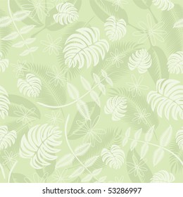 Seamless tropical leafs pattern