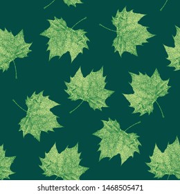 Seamless tropical leaves pattern with background