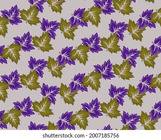 Seamless tropical  leaves pattern on light violet background