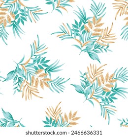 seamless Tropical leaves pattern on or background