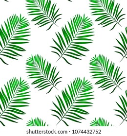 Seamless tropical leaves pattern. Vector illustration
