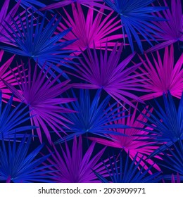 Seamless tropical motif with leaves 
