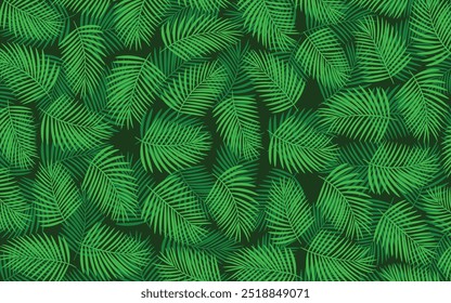 Seamless Tropical Palm Leaf Pattern vector illustration