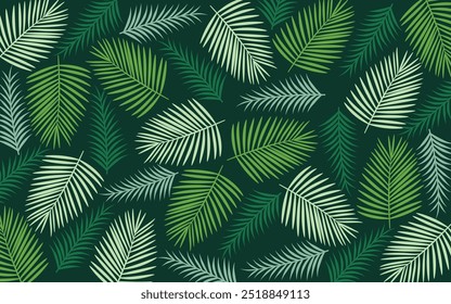 Ilustração de vetor de padrão tropical Palm Leaf sem costura