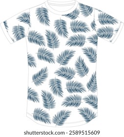 Seamless Tropical Palm Leaf Pattern – Summer T-Shirt Design