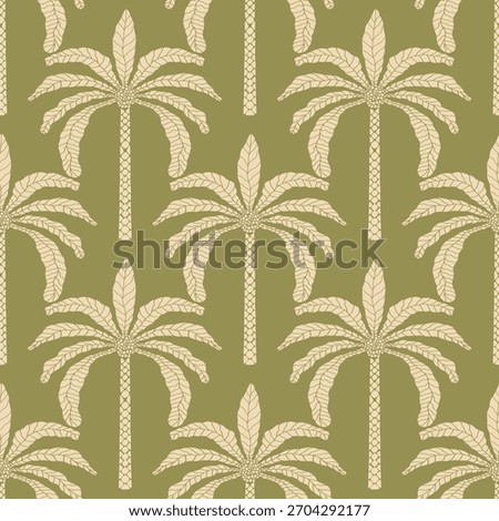 Seamless Tropical Palm Tree Pattern