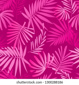 Seamless tropical palms pattern. Exotic. Green colors. Background for fashion, interior, stationery, web
