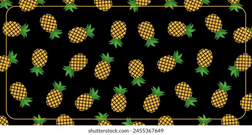 seamless tropical pattern background with pineapple fruit icon. design for banner, poster, greeting card, social media.