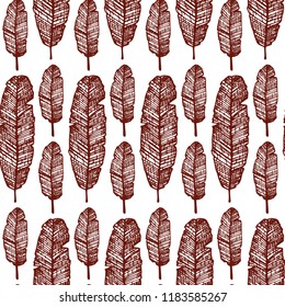 Seamless tropical pattern with banana palms. Vector illustration.
