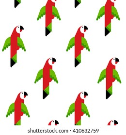 Seamless tropical pattern with birds. Vector. Parrots.